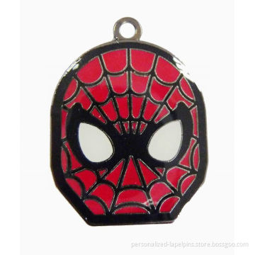 Metal Iron Souvenir Gifts Spiderman Facebook Metal Pendants / Charms With Epoxy Coating